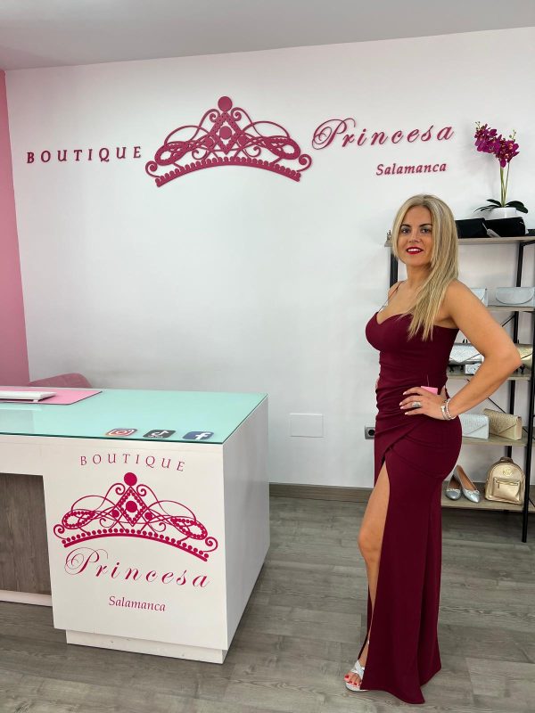 Vestido ajustado 23339 - burdeos - Imagen 3