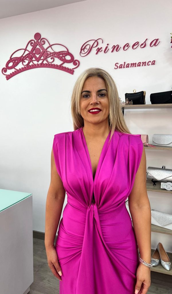 Vestido midi 119221 - fucsia - Imagen 3