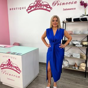 Vestido midi 119221 - azul eléctrico