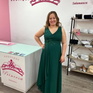 Vestido con pedrería F1663 - verde