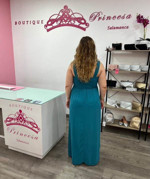 Vestido con pedrería F1663 - turquesa - Imagen 5