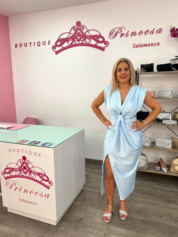 Vestido midi 119221 - azul celeste