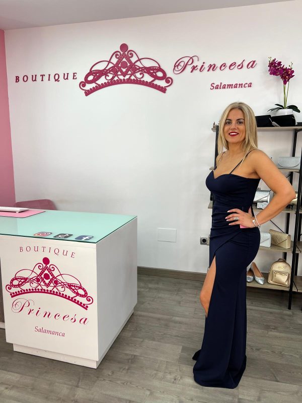 Vestido ajustado 23339 - azul marino - Imagen 2