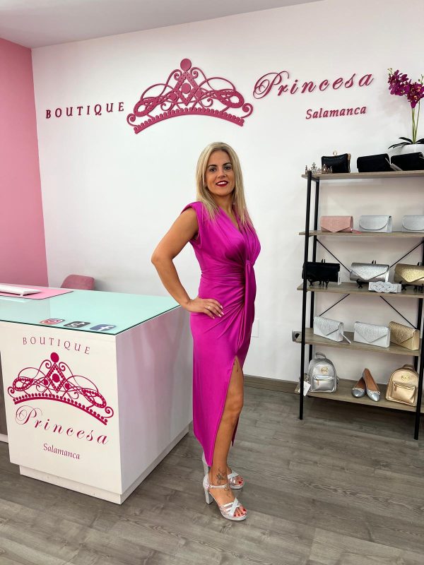 Vestido midi 119221 - fucsia - Imagen 2