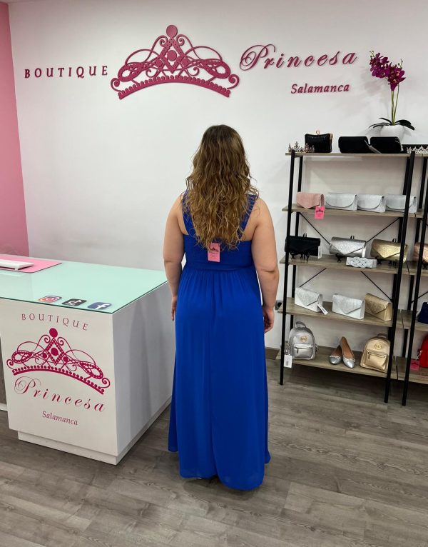 Vestido con pedrería F1663 - azul - Imagen 5