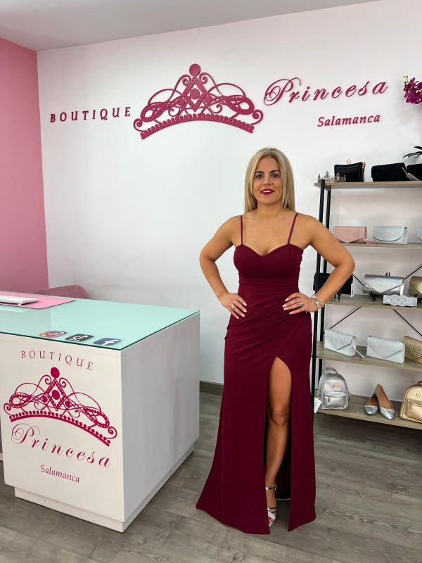 Vestido ajustado 23339 - burdeos