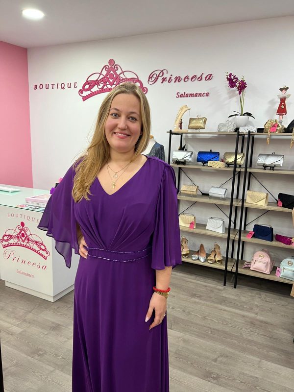 Vestido largo R1858- morado - Imagen 2