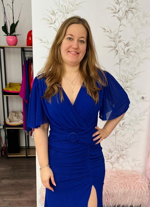 Vestido con cola  JR2226 - azul - Imagen 3