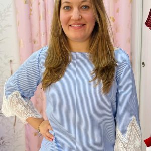 Blusa con manga campanada 640553