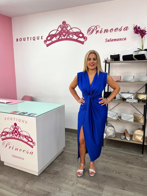 Vestido midi 119221 - azul eléctrico