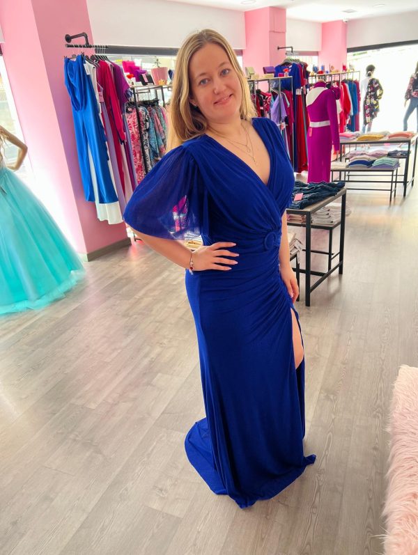 Vestido con cola  JR2226 - azul - Imagen 2