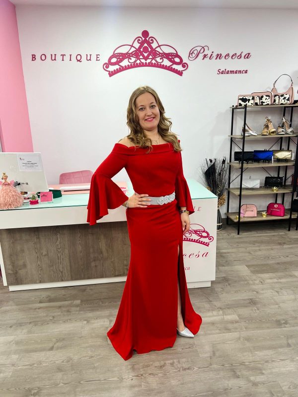 Vestido con mangas FY2017 - rojo - Imagen 4