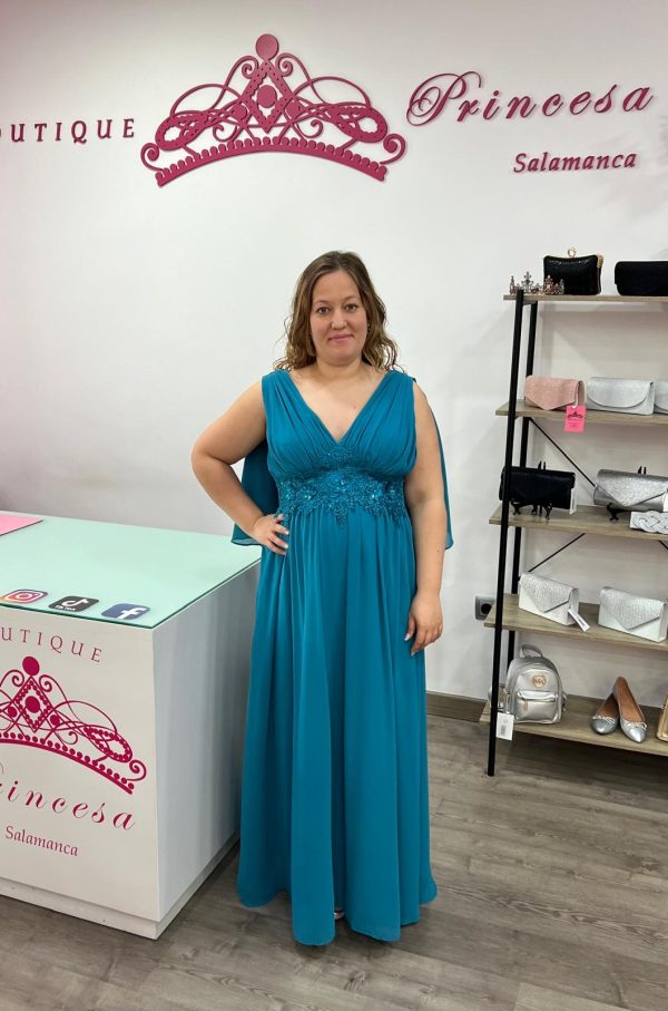 Vestido largo 80820 - turquesa - Imagen 2