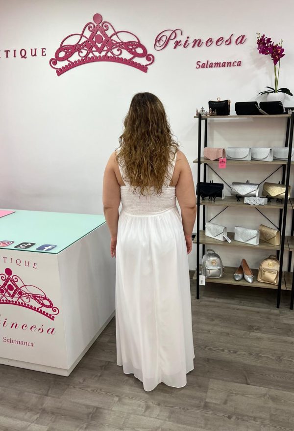 Vestido con pedrería F1663 - blanco - Imagen 5