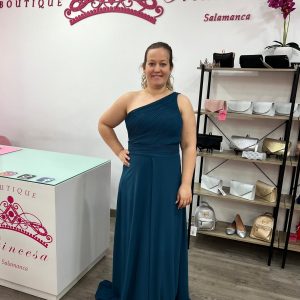 Vestido asimétrico R1386 - petróleo
