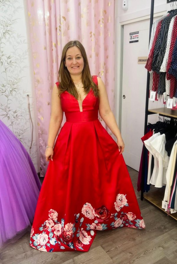 Vestido con flores 535008 - rojo