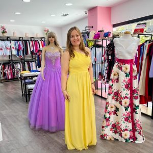 Vestido asimétrico R1263 - amarillo
