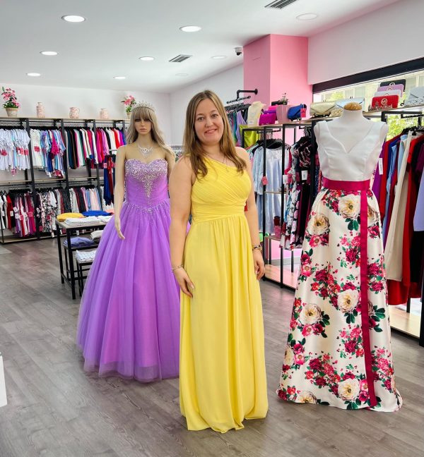 Vestido asimétrico R1263 - amarillo