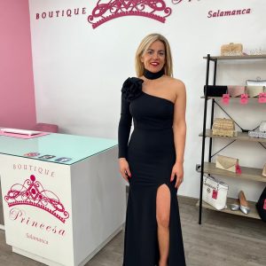 Vestido con una manga 23795 - negro