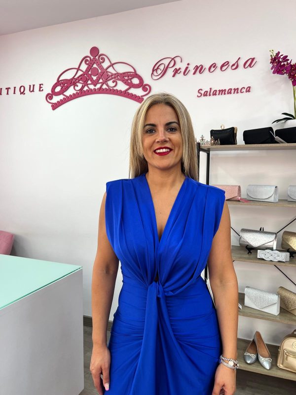 Vestido midi 119221 - azul eléctrico - Imagen 3