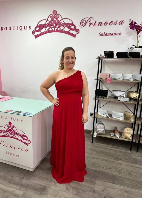 Vestido asimétrico R1386 - rojo