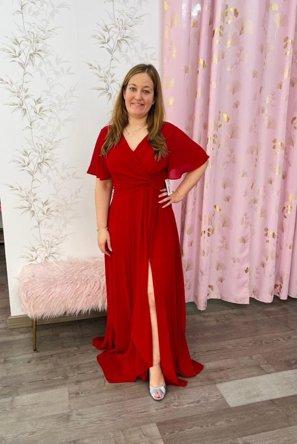 Vestido con mangas 21286 - rojo