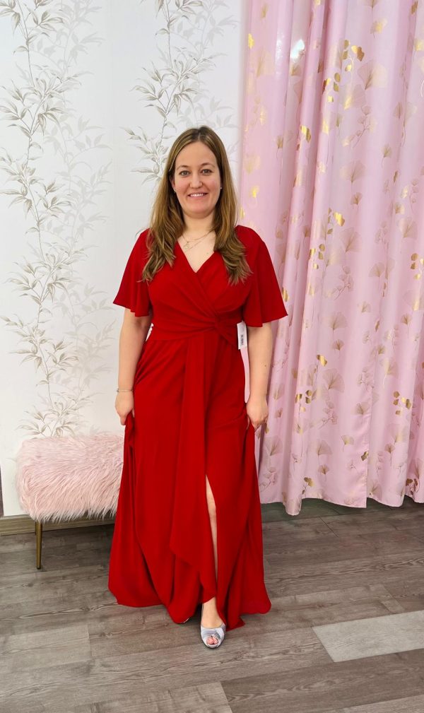 Vestido con mangas 21286 - rojo - Imagen 2