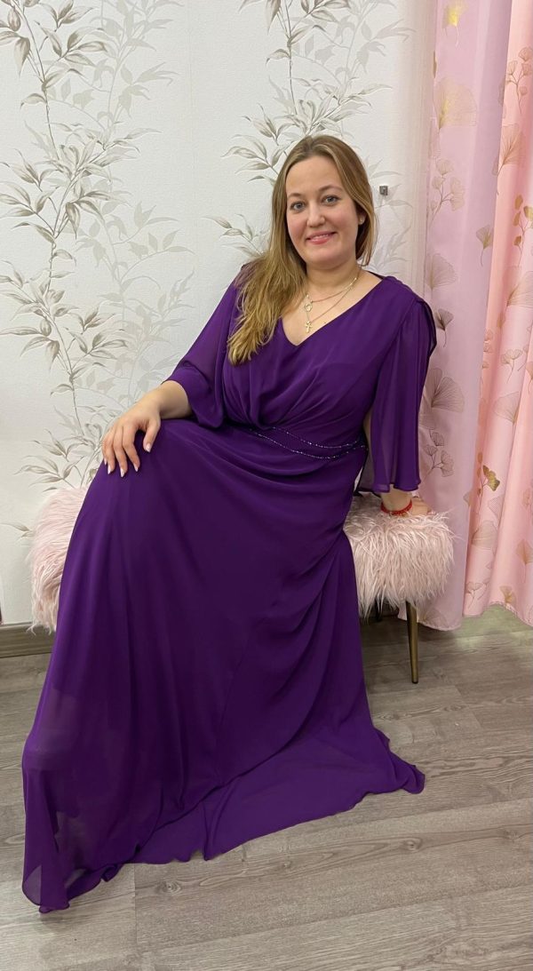 Vestido largo R1858- morado - Imagen 5