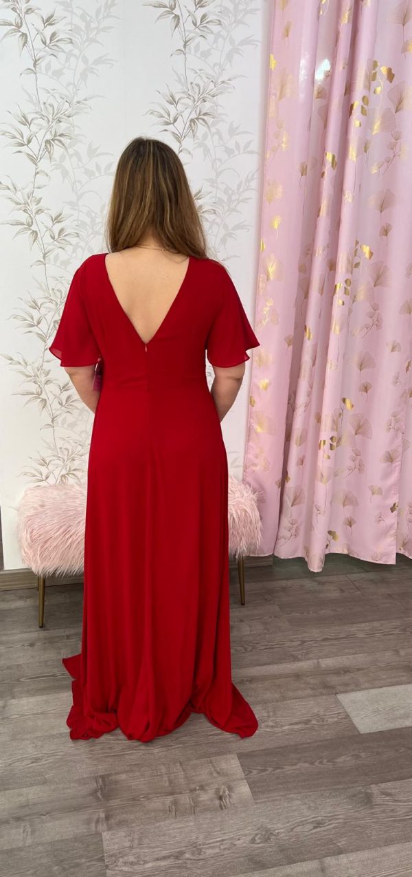 Vestido con mangas 21286 - rojo - Imagen 3