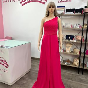 Vestido asimétrico R1386 – fucsia