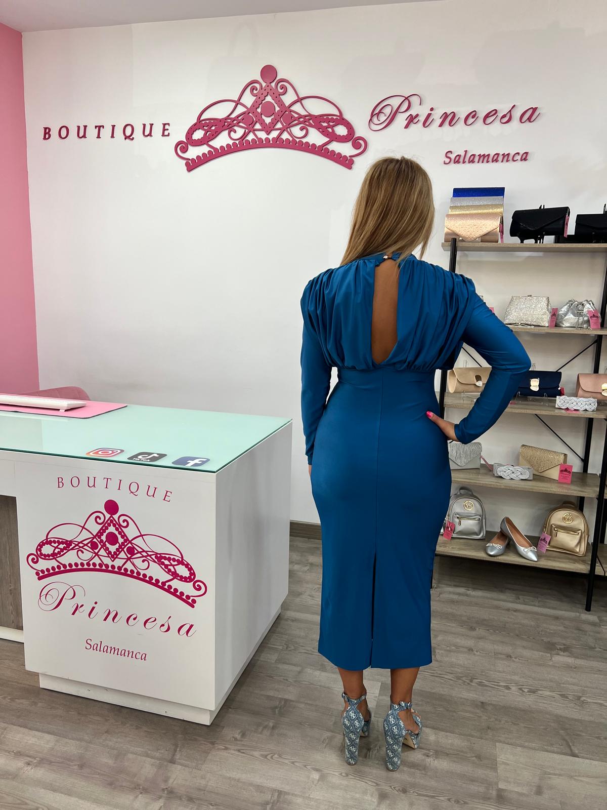 Vestido midi 241504 - petóleo - Imagen 3