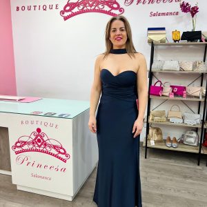Vestido largo 3768 - azul marino
