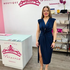 Vestido midi 119221 - azul marino