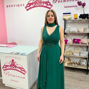 Vestido con pedrería F1663 - verde